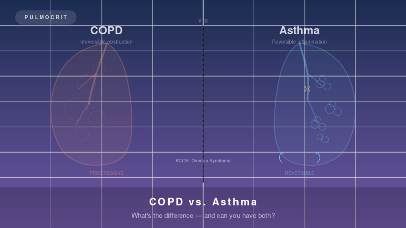 COPD vs asthma differences and overlap